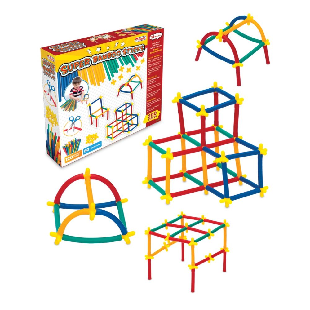 Set de joaca cu bete, Dede, Super Bamboo Sticks, 200 piese