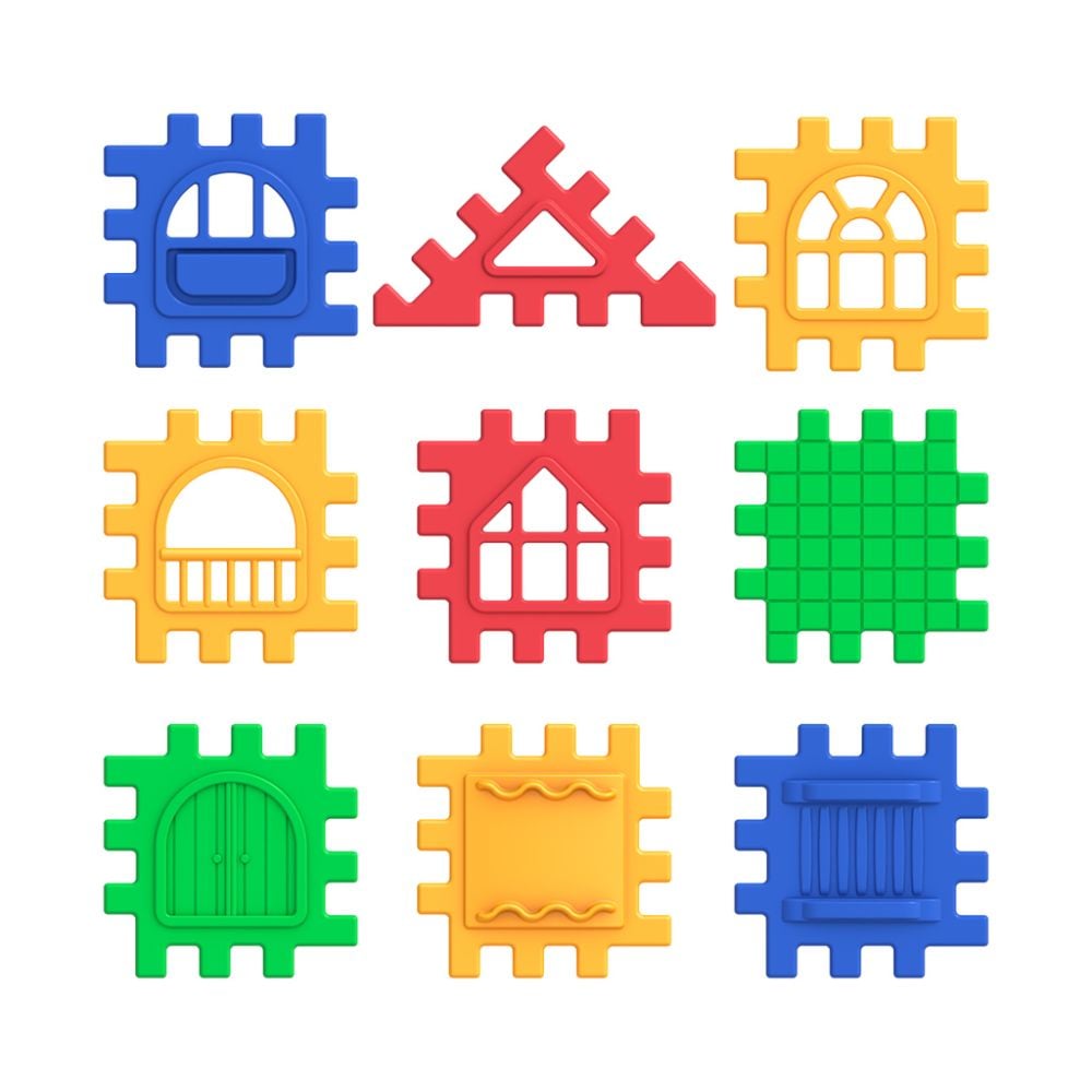 Set de constructie, Dede, Puzzle City, 64 piese