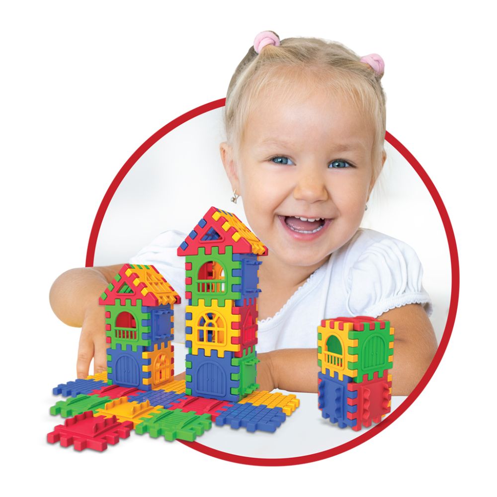 Set de constructie, Dede, Puzzle City, 64 piese