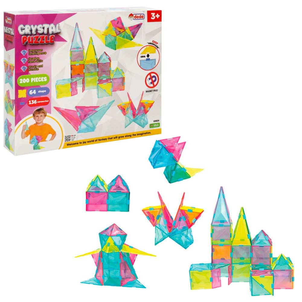 Set de constructie, Dede, Crystal Puzzle, 200 piese