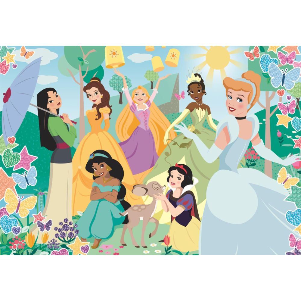 Puzzle cu sclipici Clementoni Disney Princess, 104 piese