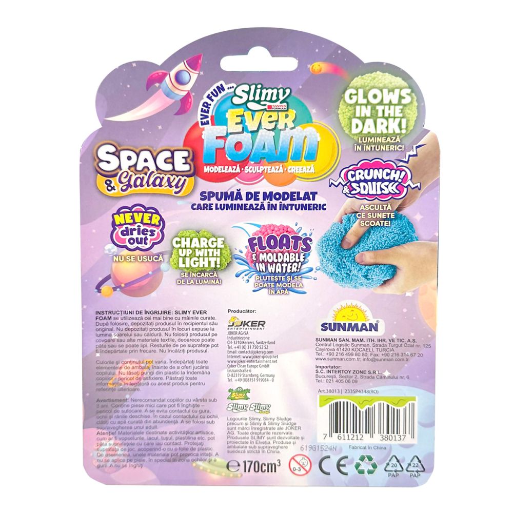 Slime fosforescent, Slimy, Space and Galaxy, Glows in the Dark
