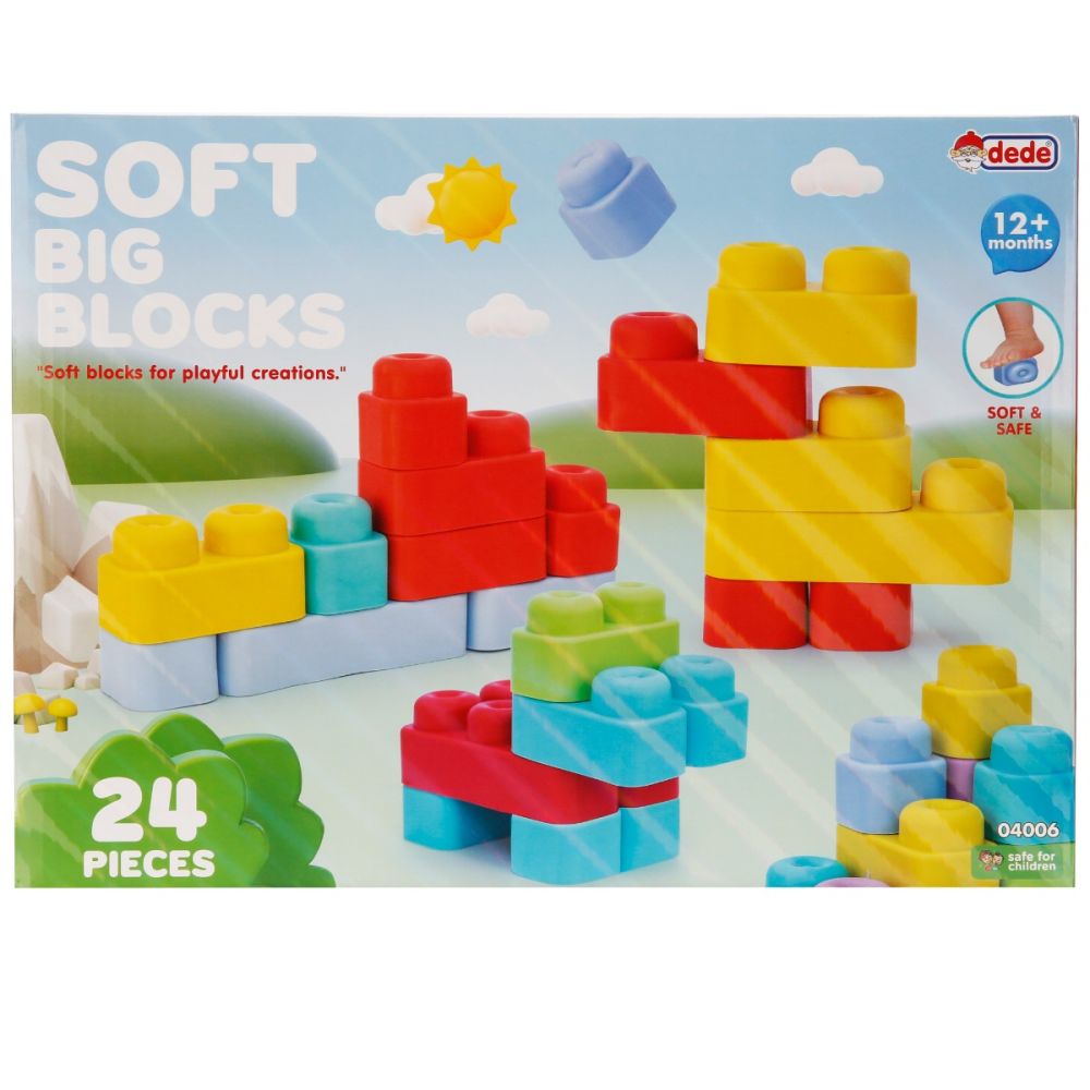 Set de constructie, Dede, Soft Big Blocks, 24 piese
