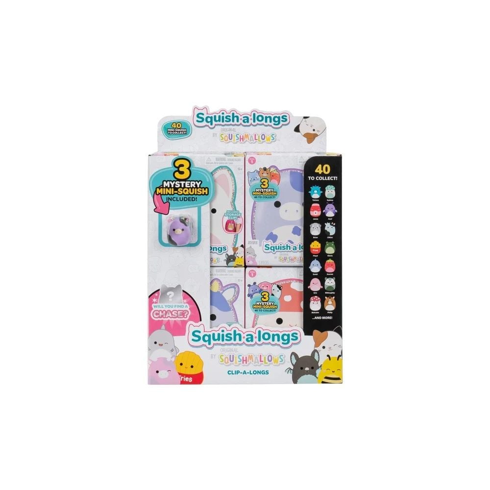 Set breloc cu figurine surpriza, Squishmallows, Squish a longs S1