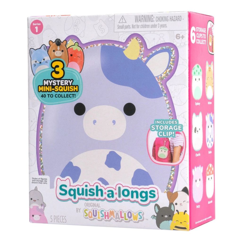 Set breloc cu figurine surpriza, Squishmallows, Squish a longs S1