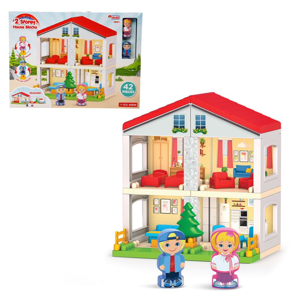 Set de constructie, Dede, 2 Storey House Blocks, 42 piese