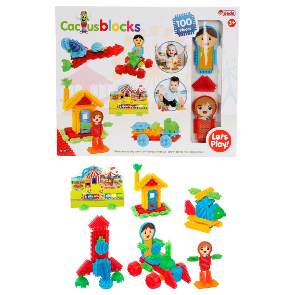 Set de constructie, Dede, Cactus Blocks, 100 piese