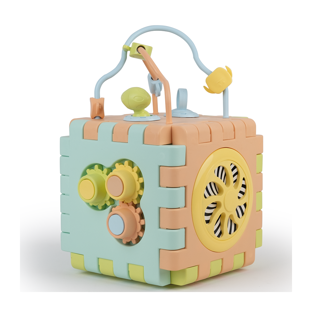 Cub 2 in 1 cu activitati, Dolu, Pastel