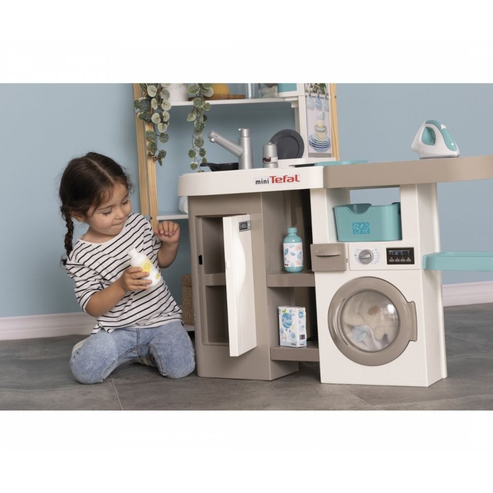 Set bucatarie cu accesorii, Smoby, Cleaning Mini Tefal, 36 accesorii