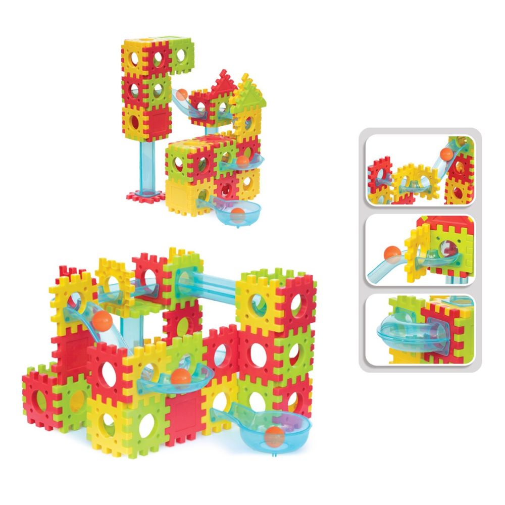 Set blocuri de constructie si bila, Dede, 70 piese