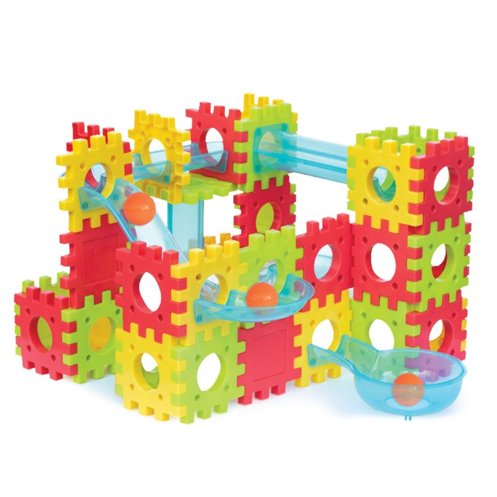 Set blocuri de constructie si bila, Dede, 70 piese