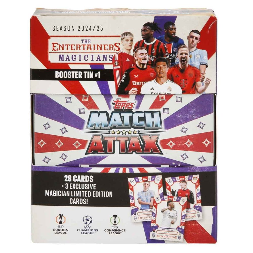 Set cartonase in cutie metalica Topps, UEFA Match Attax 2024-2025