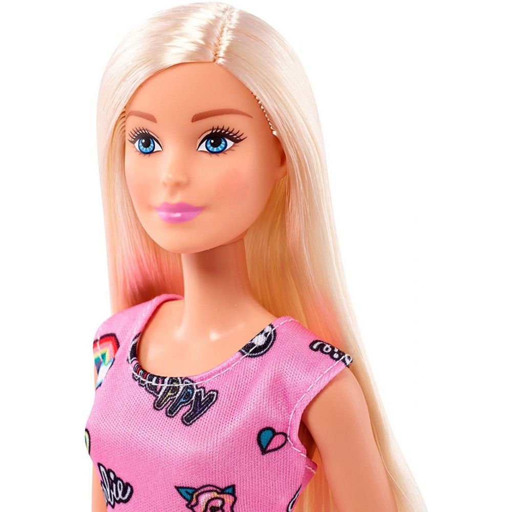 Papusa Barbie Clasic cu rochie roz, FJF13
