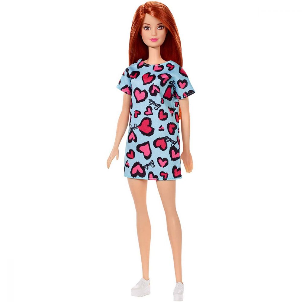 Papusa Barbie Clasic cu rochie bleu, GHW48