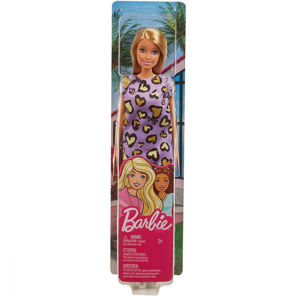 Papusa Barbie Clasic cu rochie mov, GHW49