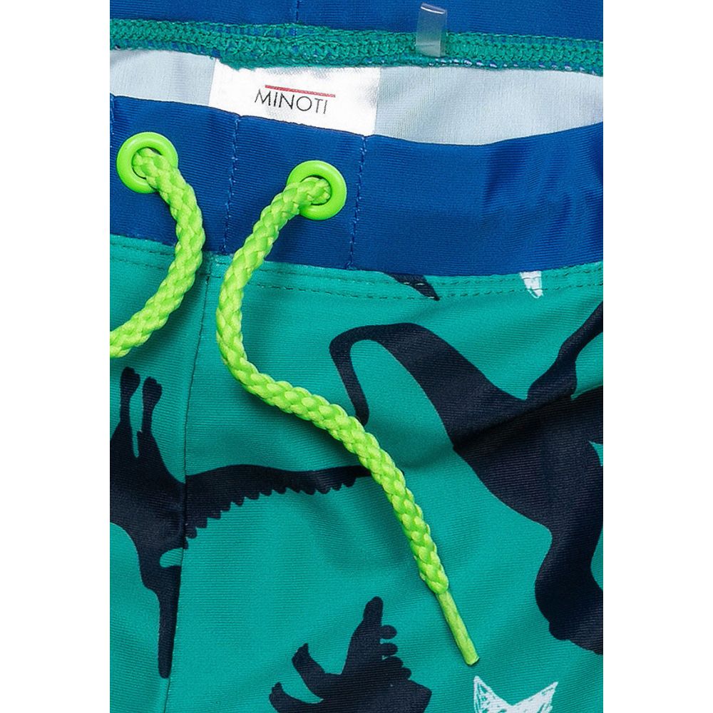 Pantaloni de baie cu snur si imprimeu, Minoti, verde