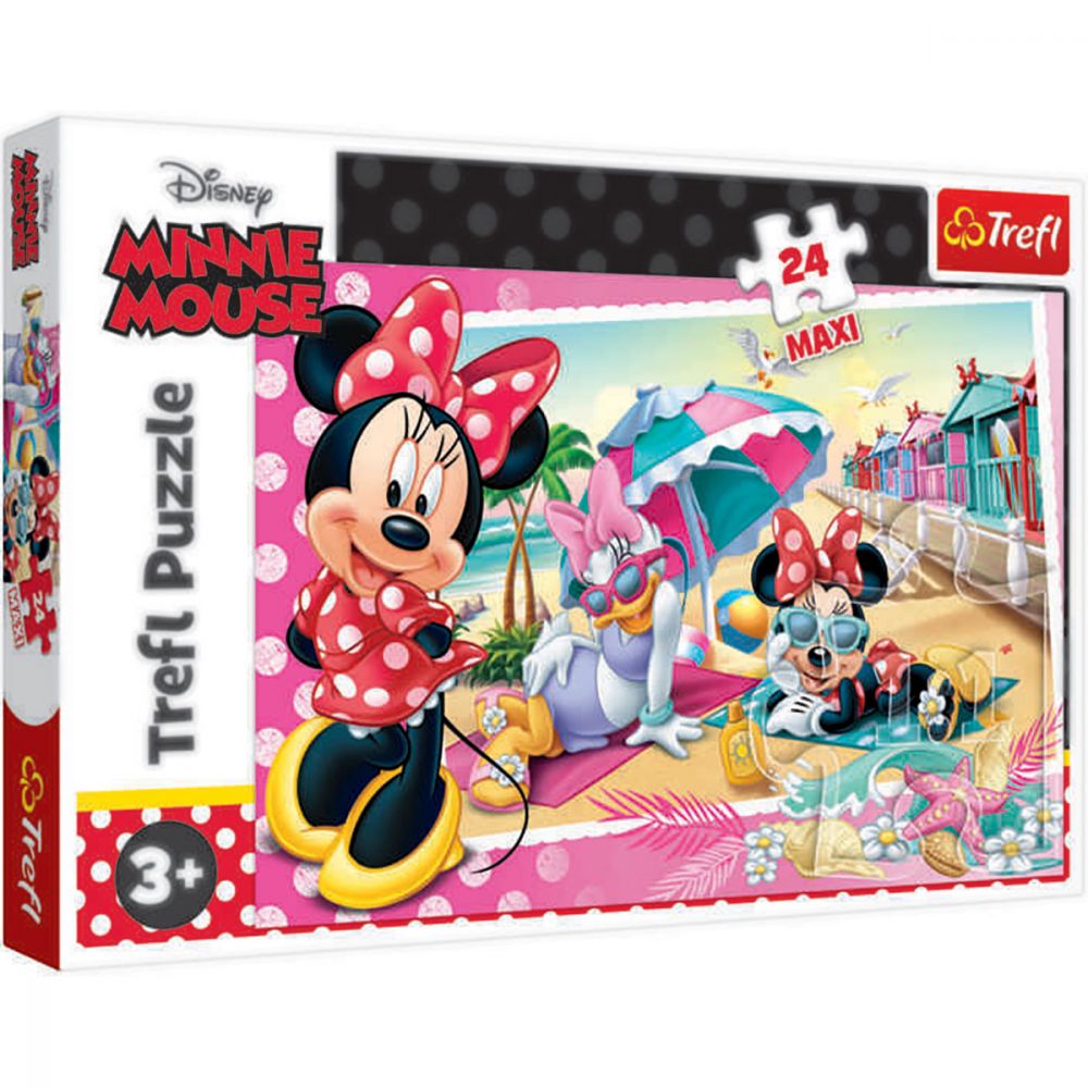 Puzzle Maxi Trefl, Minnie Mouse, In vacanta, 24 piese
