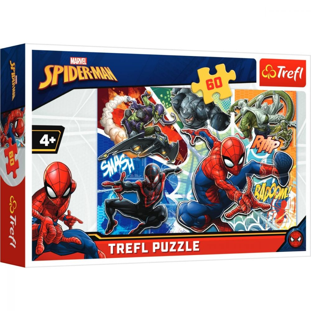 Puzzle Trefl 60 piese, Curajosul Spiderman