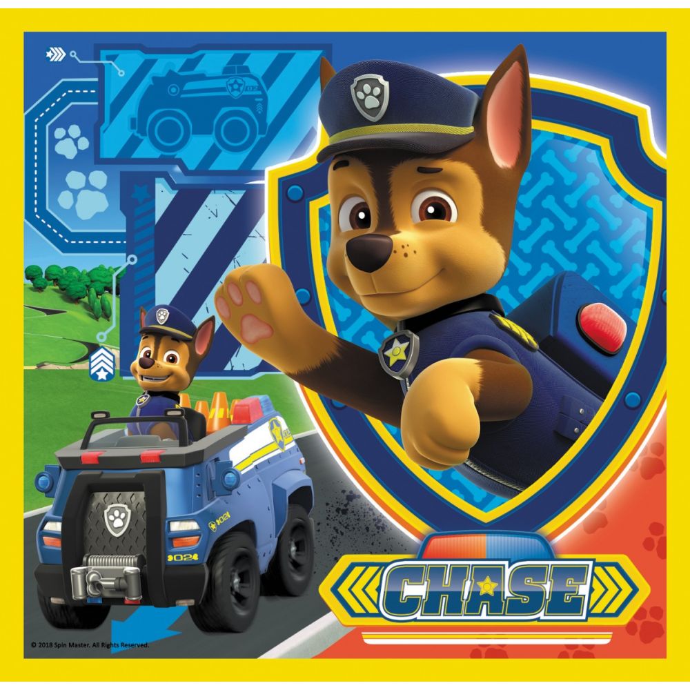 Puzzle Trefl 3 in 1, Marshall, Rubble si Chase, Paw Patrol