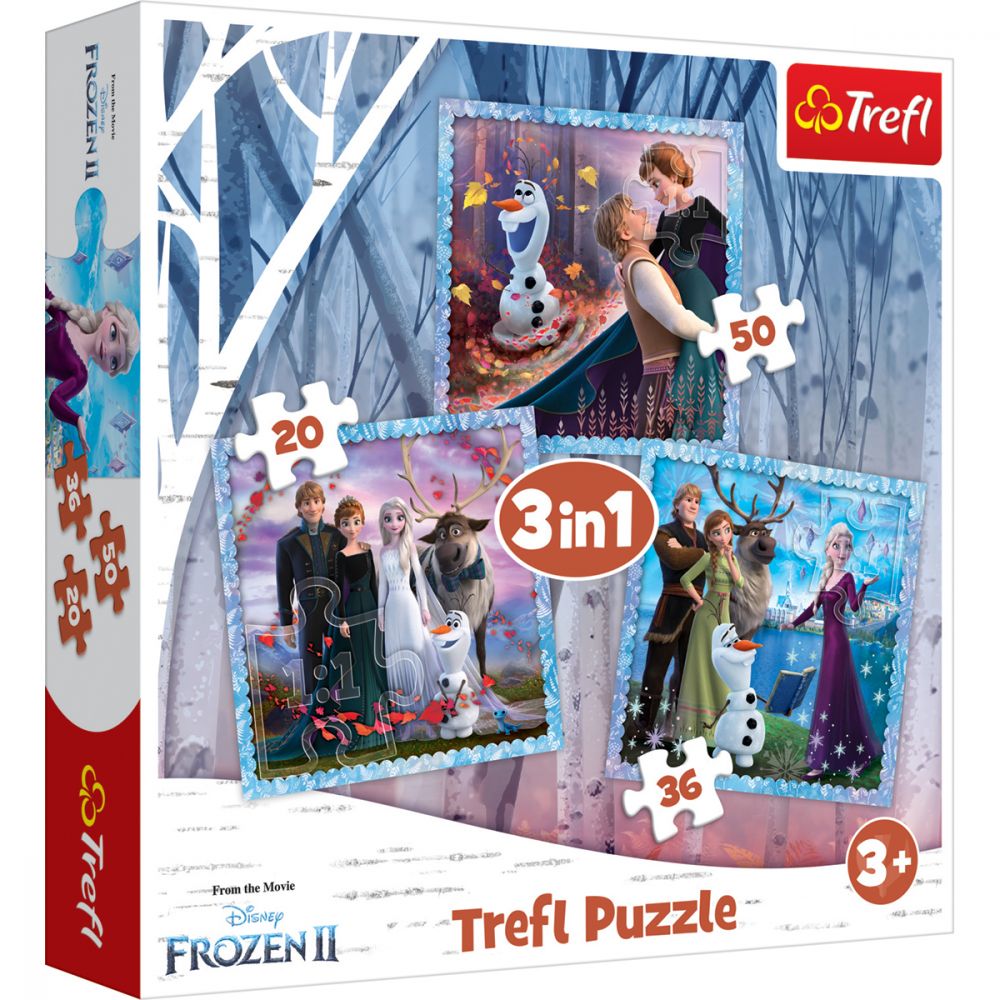 Puzzle Trefl 3 in 1, Povestea magica, Disney Frozen 2