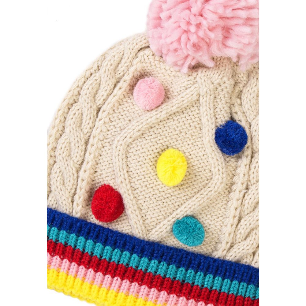 Caciula tricotata, cu ciucurasi, multicolor Minoti, Tg Hat