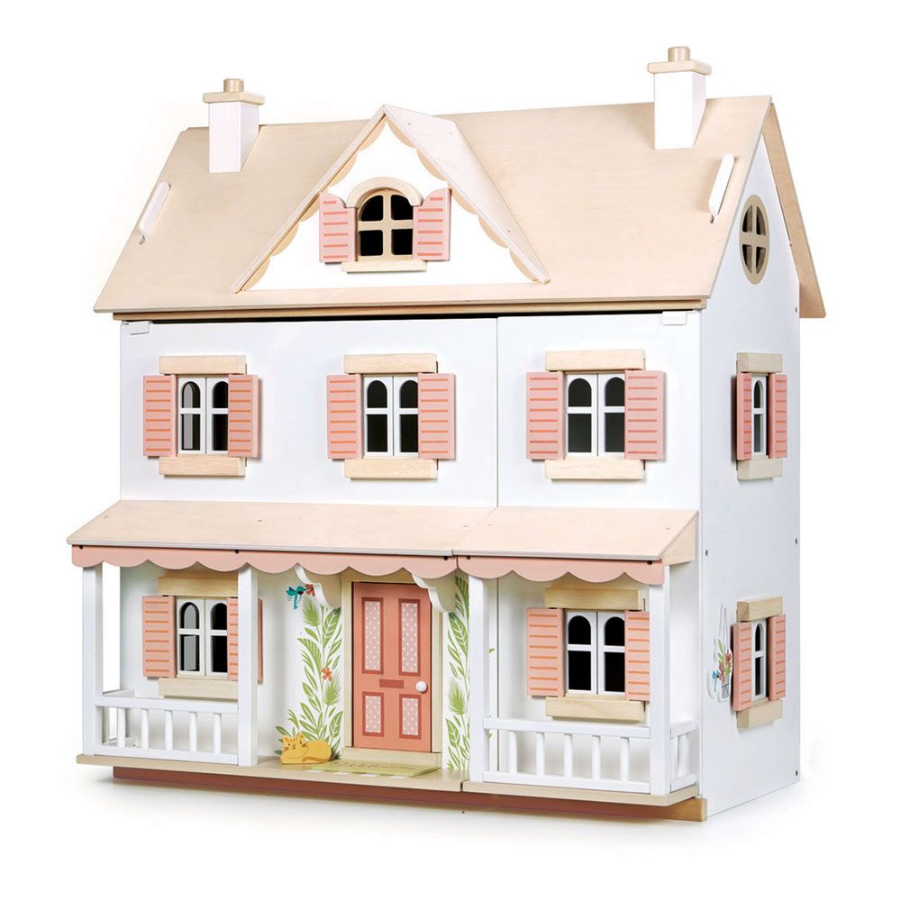 Casuta coloniala de papusi din lemn premium, Tender Leaf Toys