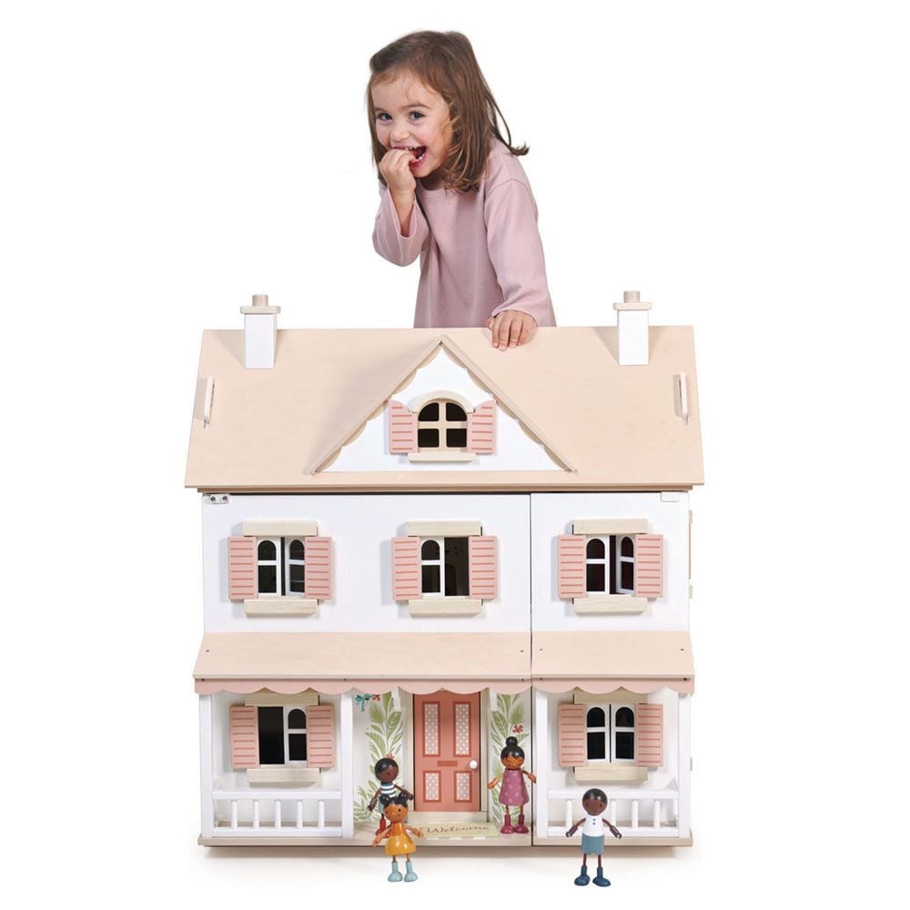Casuta coloniala de papusi din lemn premium, Tender Leaf Toys