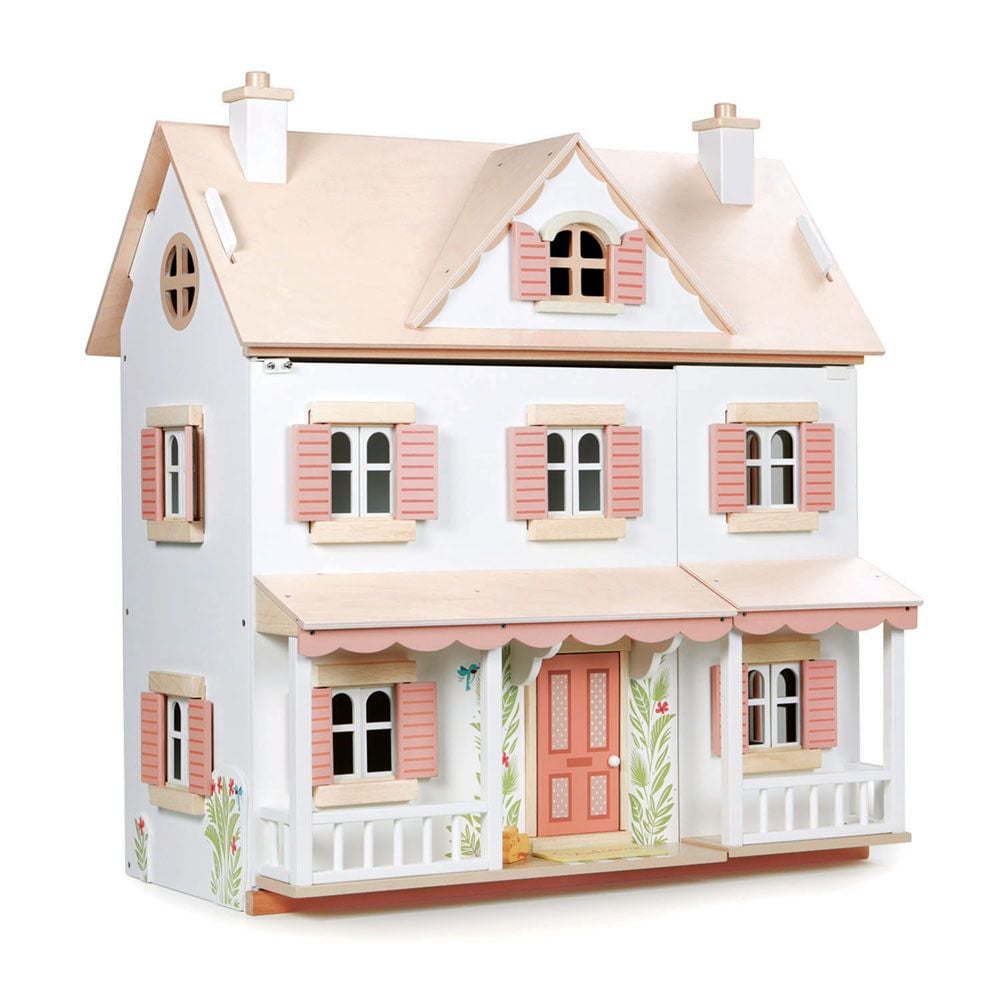 Casuta coloniala de papusi din lemn premium, Tender Leaf Toys