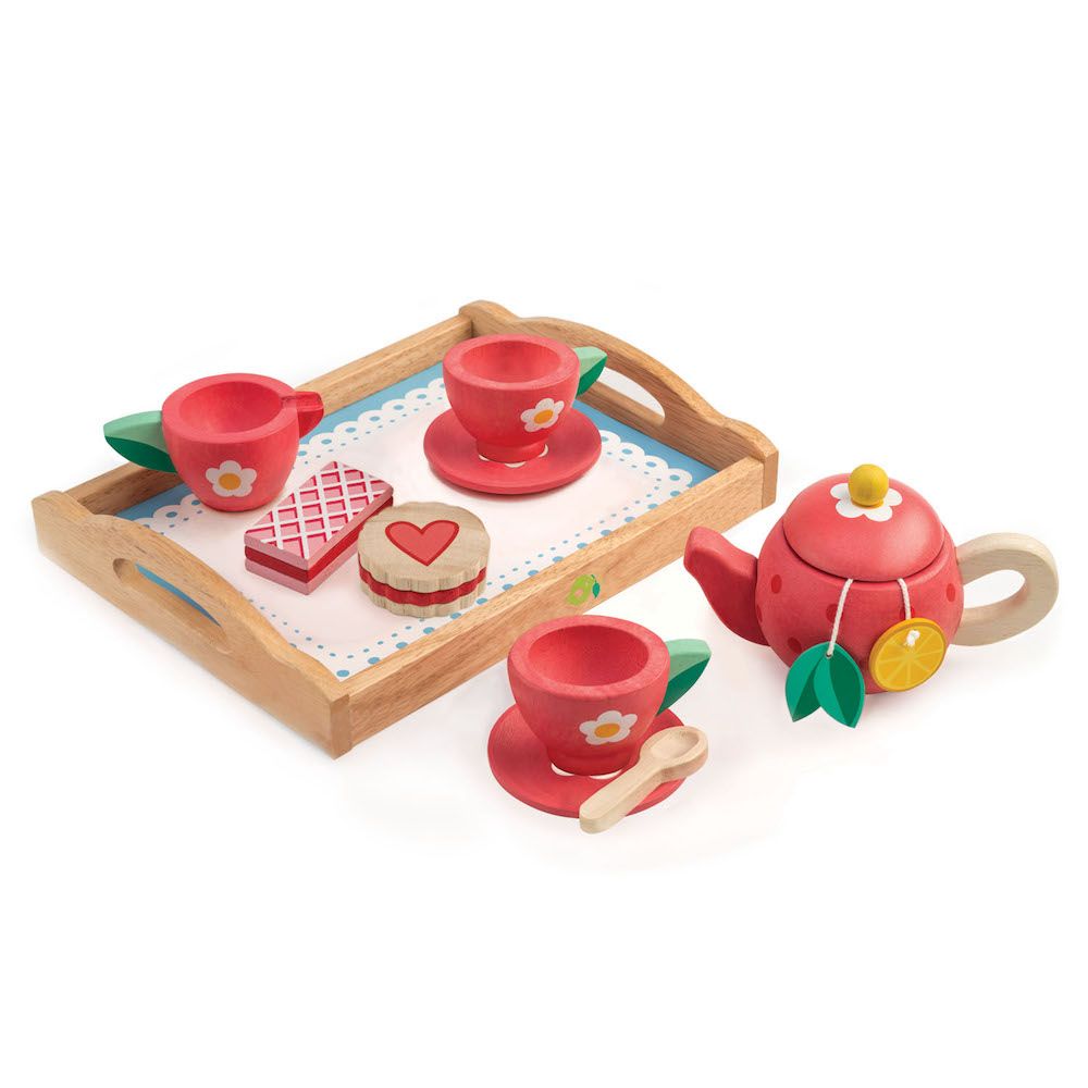 Set pentru servit ceai din lemn premium, Tender Leaf Toys, 12 piese