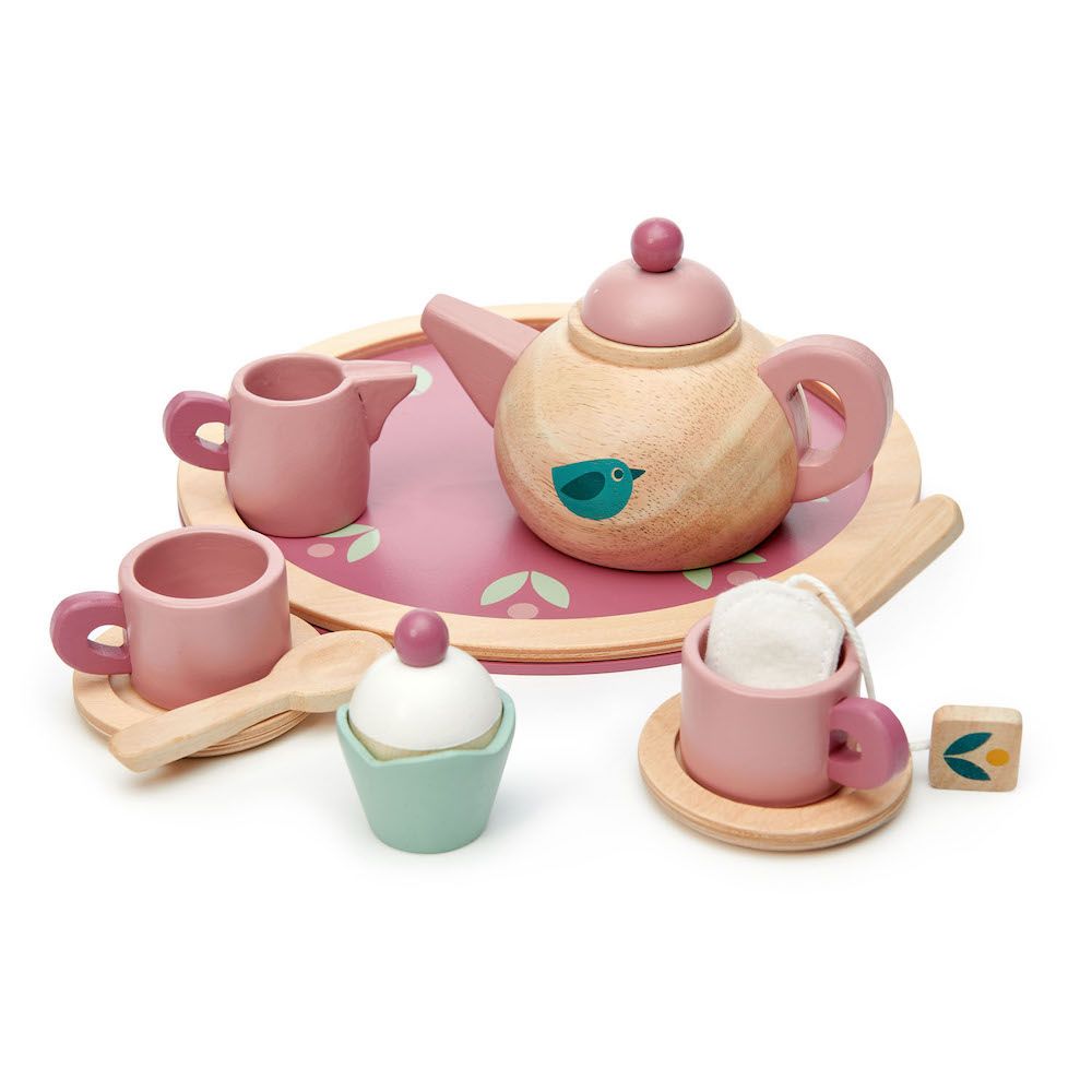 Set pentru servit ceai din lemn premium, Tender Leaf Toys, 8 piese