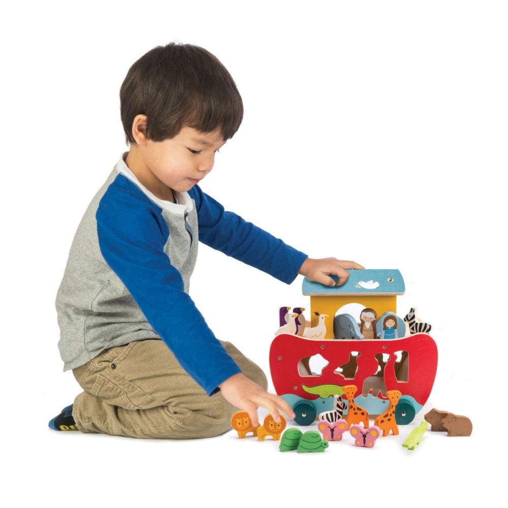 Set de joaca din lemn Tender Leaf Toys, Arca lui Noe, 23 piese