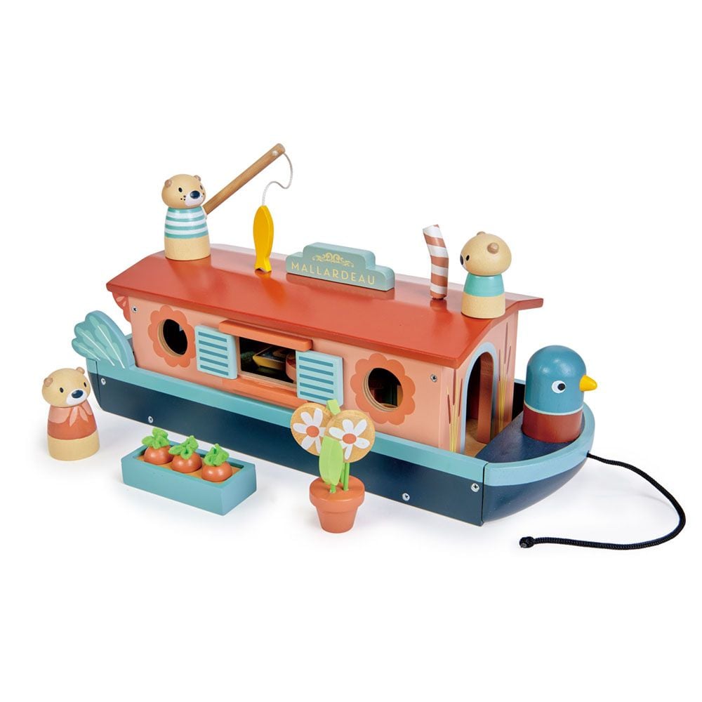 Barca familiei de vidre din lemn premium, Tender Leaf Toys
