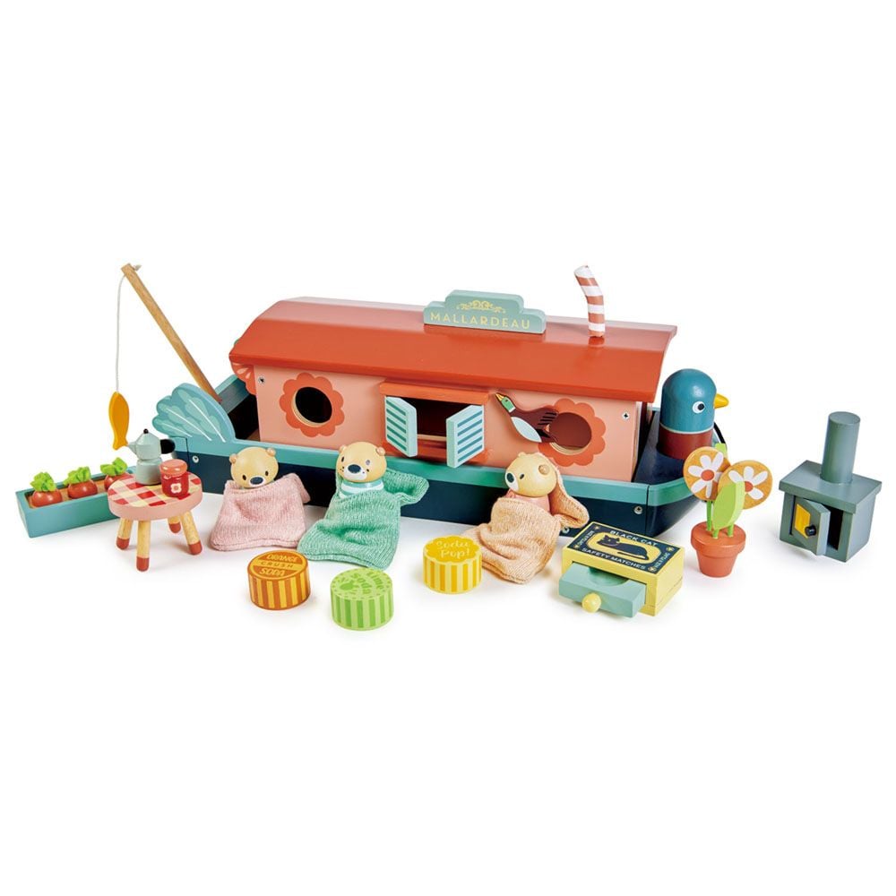 Barca familiei de vidre din lemn premium, Tender Leaf Toys