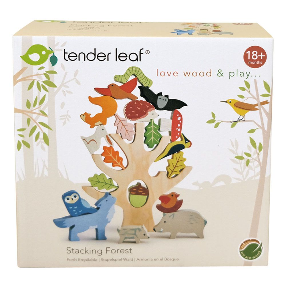 Asezarea din padure din lemn preminum, Tender Leaf Toys, 19 piese