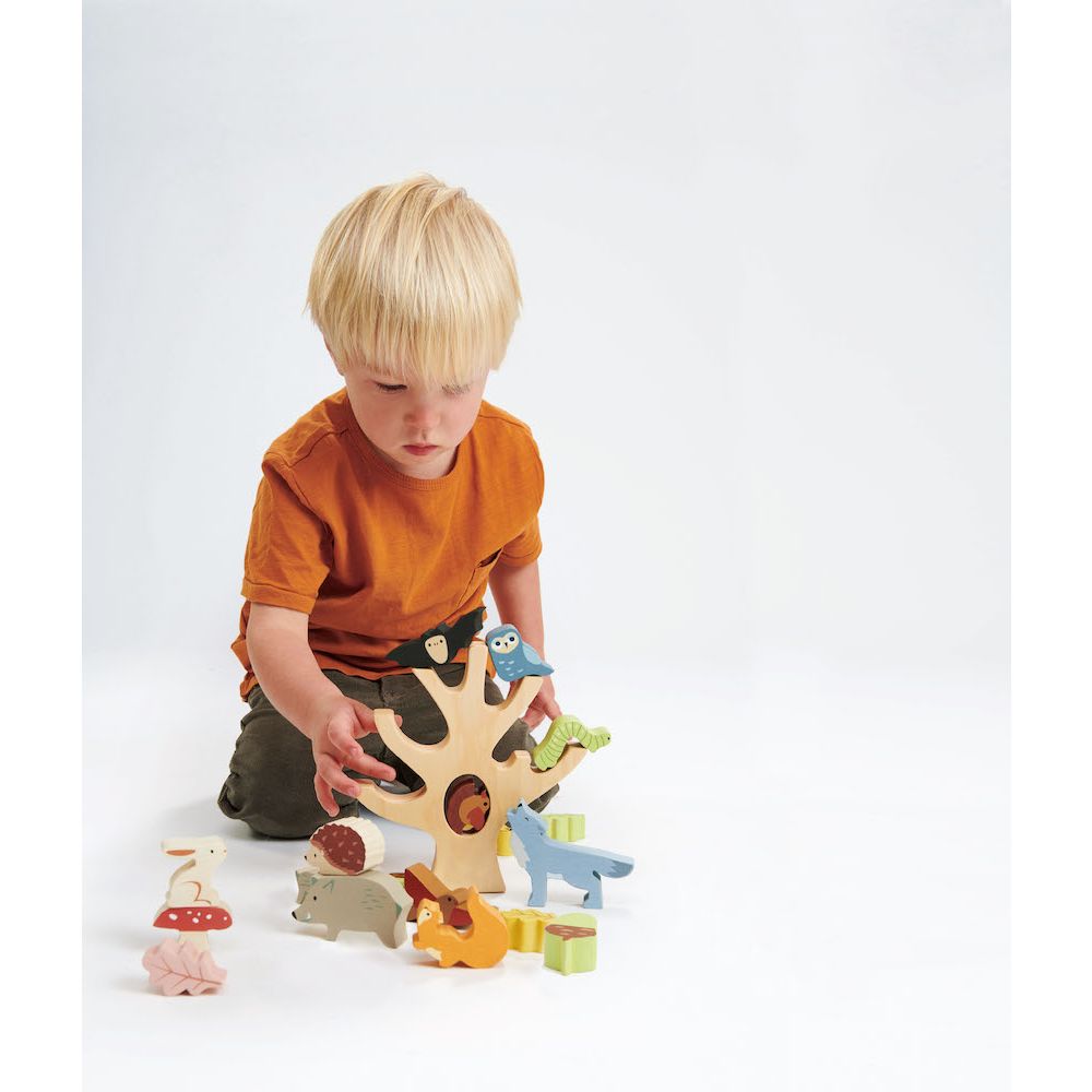Asezarea din padure din lemn preminum, Tender Leaf Toys, 19 piese