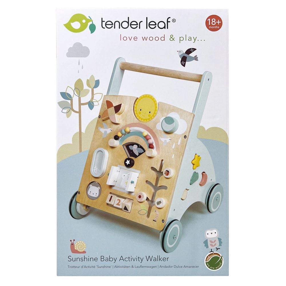 Antemergator cu activitati din lemn premium, Tender Leaf Toys