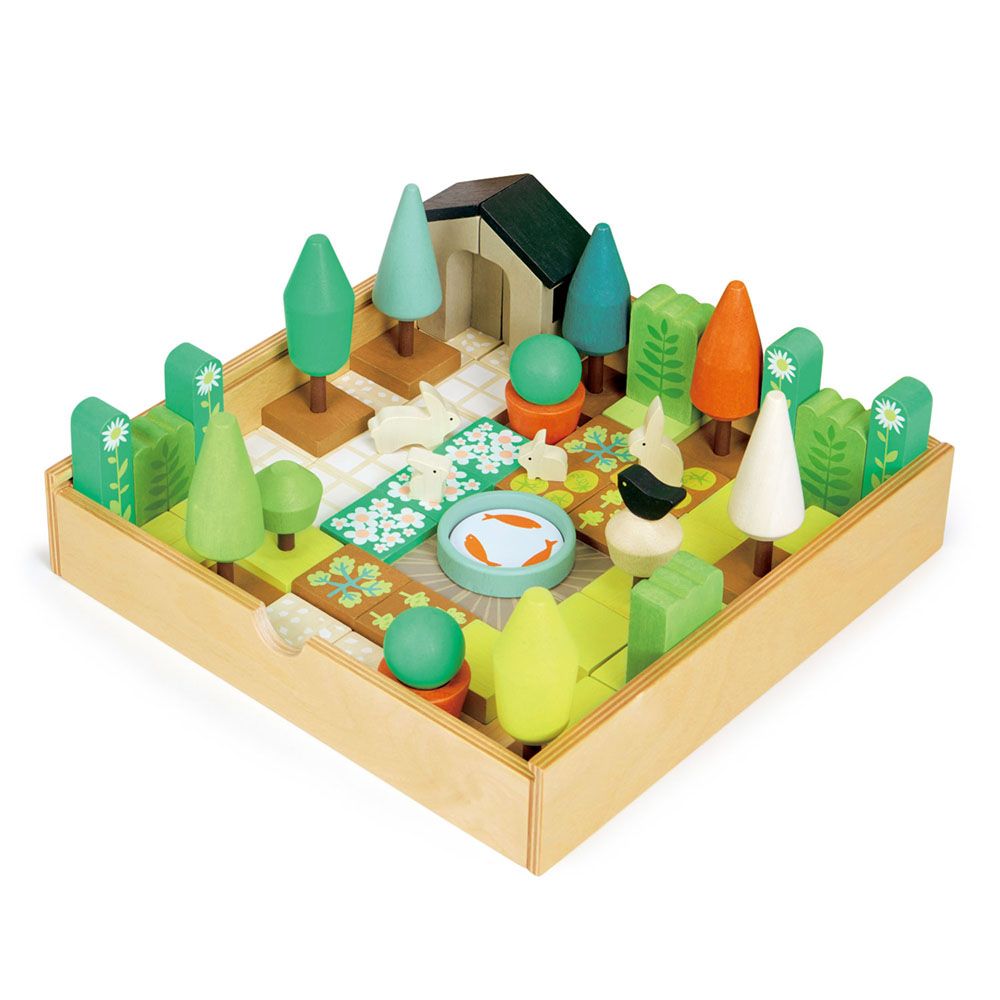 Mica gradina din lemn premium, Tender Leaf Toys, 67 piese