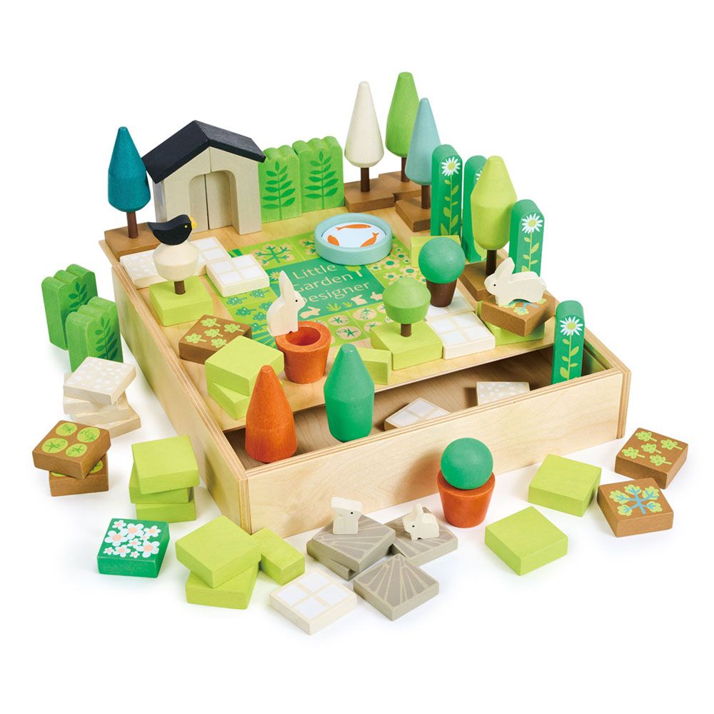 Mica gradina din lemn premium, Tender Leaf Toys, 67 piese