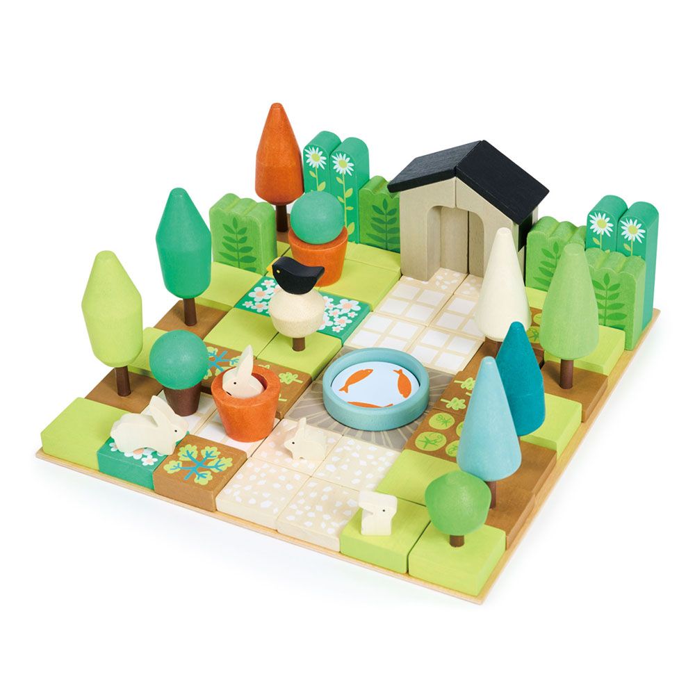 Mica gradina din lemn premium, Tender Leaf Toys, 67 piese