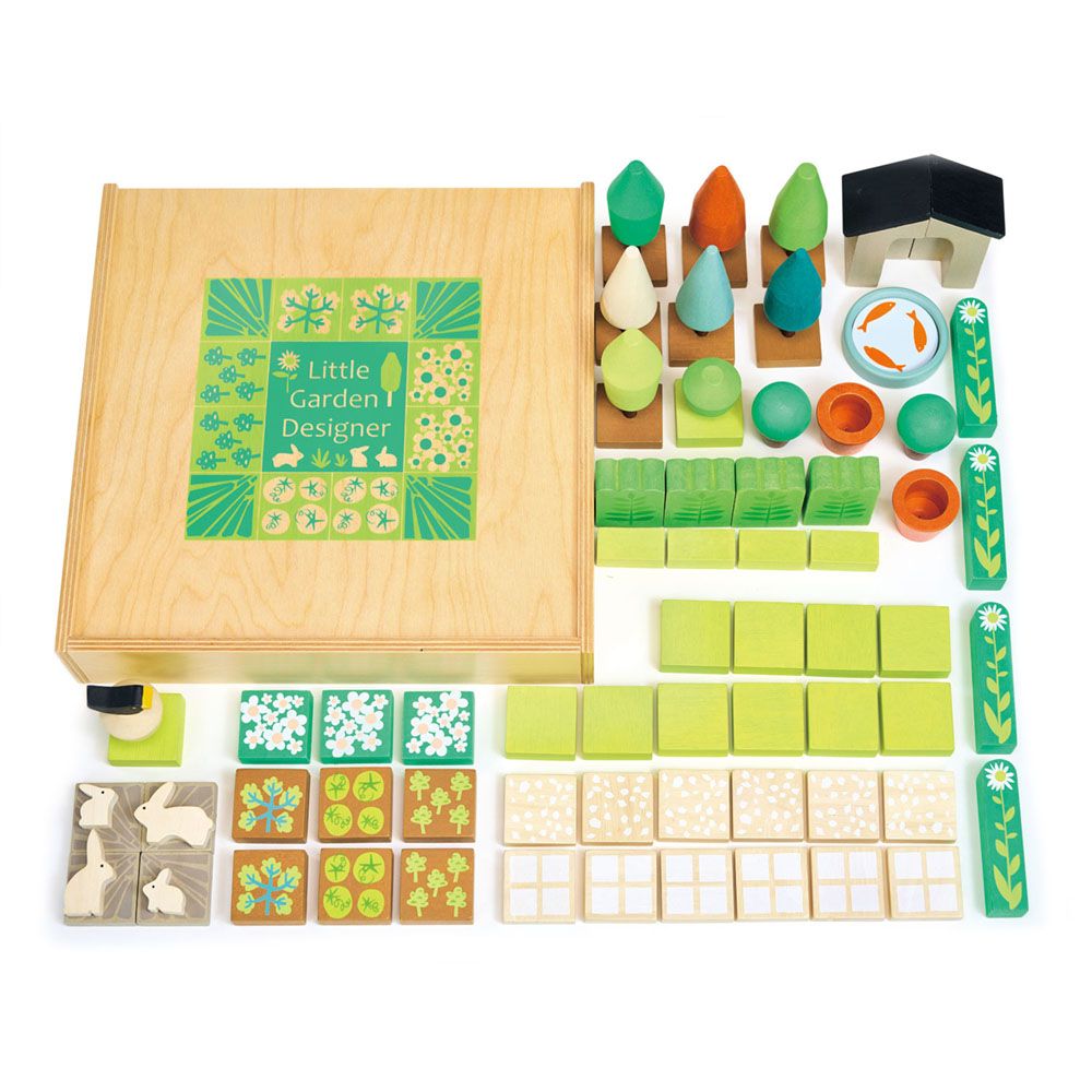 Mica gradina din lemn premium, Tender Leaf Toys, 67 piese
