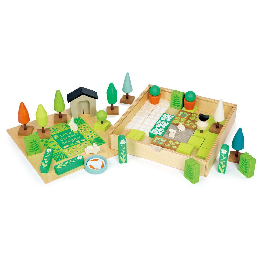 Mica gradina din lemn premium, Tender Leaf Toys, 67 piese