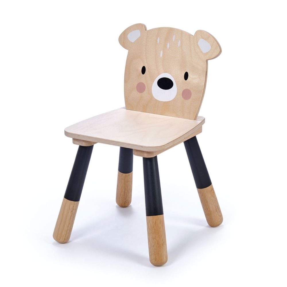 Scaunel din lemn premium Tender Leaf Toys, Forest Bear Chair, Ursulet