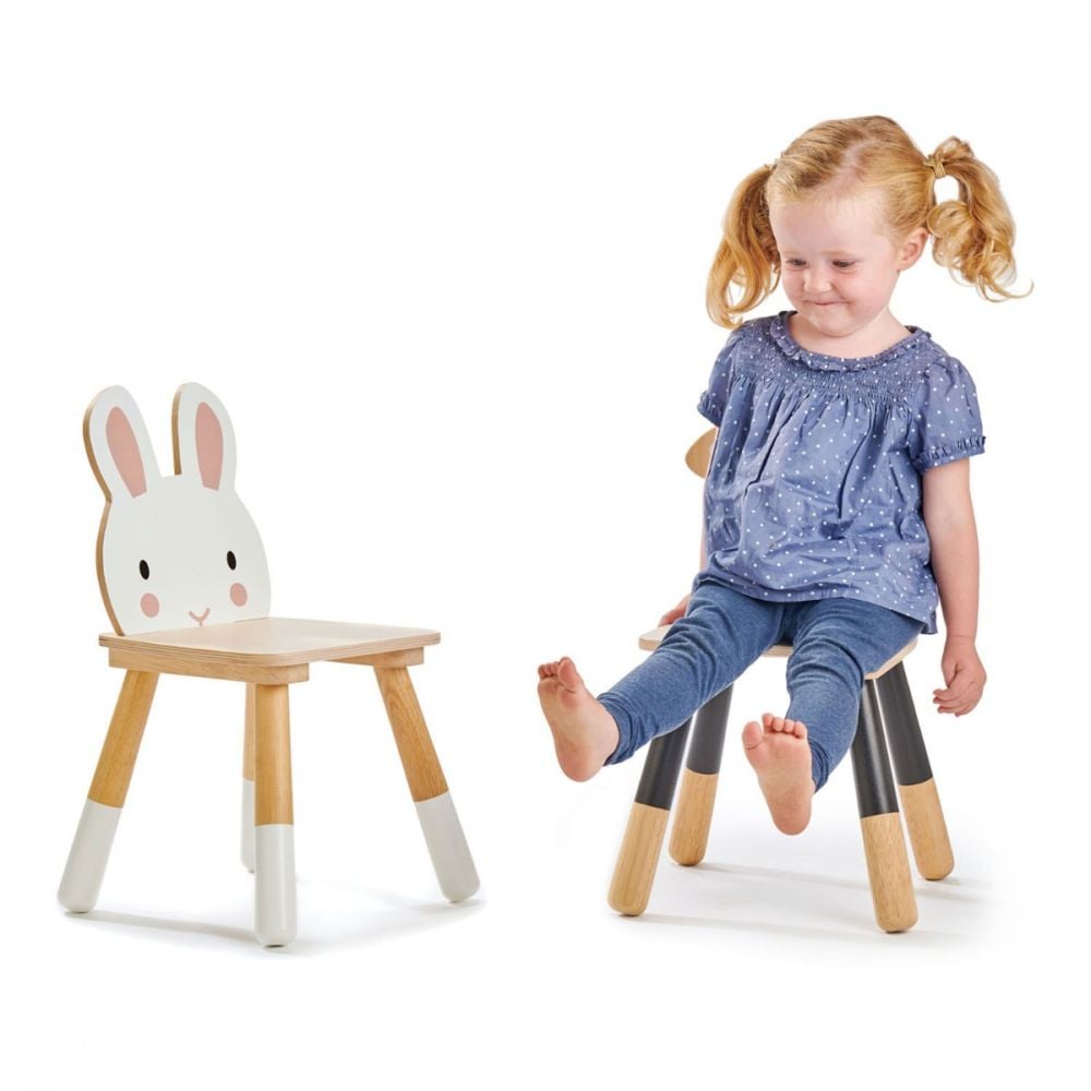 Scaunel din lemn premium Tender Leaf Toys, Forest Rabbit Chair, Iepuras