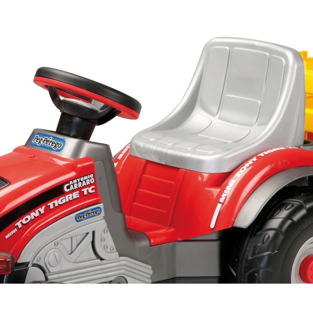 Tractor cu pedale si remorca Peg Perego Mini Tony Tigre , IGCD0529, Rosu