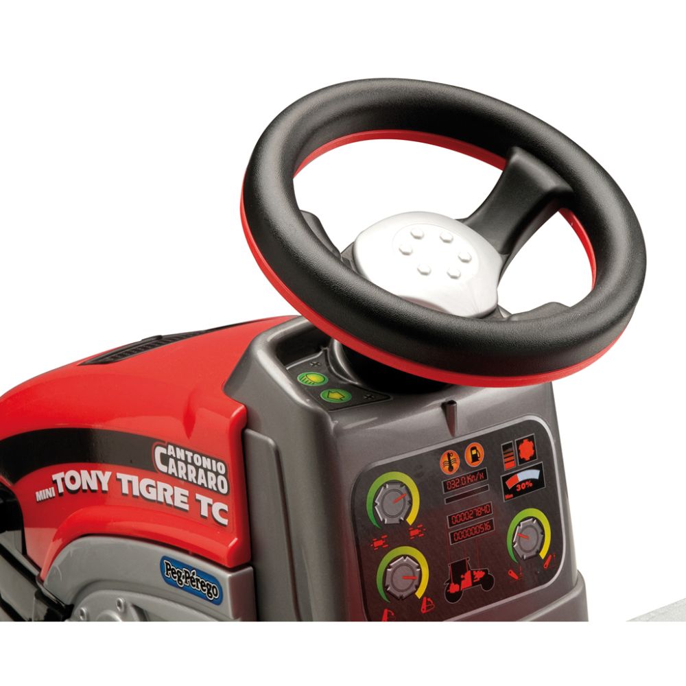 Tractor cu pedale si remorca Peg Perego Mini Tony Tigre , IGCD0529, Rosu