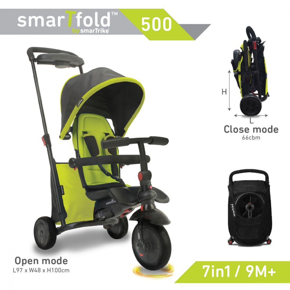 Tricicleta copii Smart trike, Fold 500 Verde