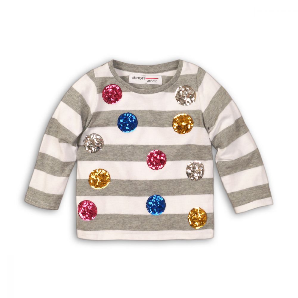 Tricou cu maneca lunga si detaliu de paiete Minoti Gang M318H009