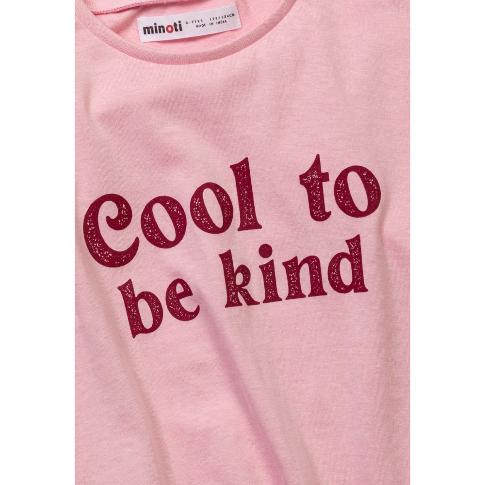 Tricou cu maneca lunga Cool to be kind, Minoti, roz