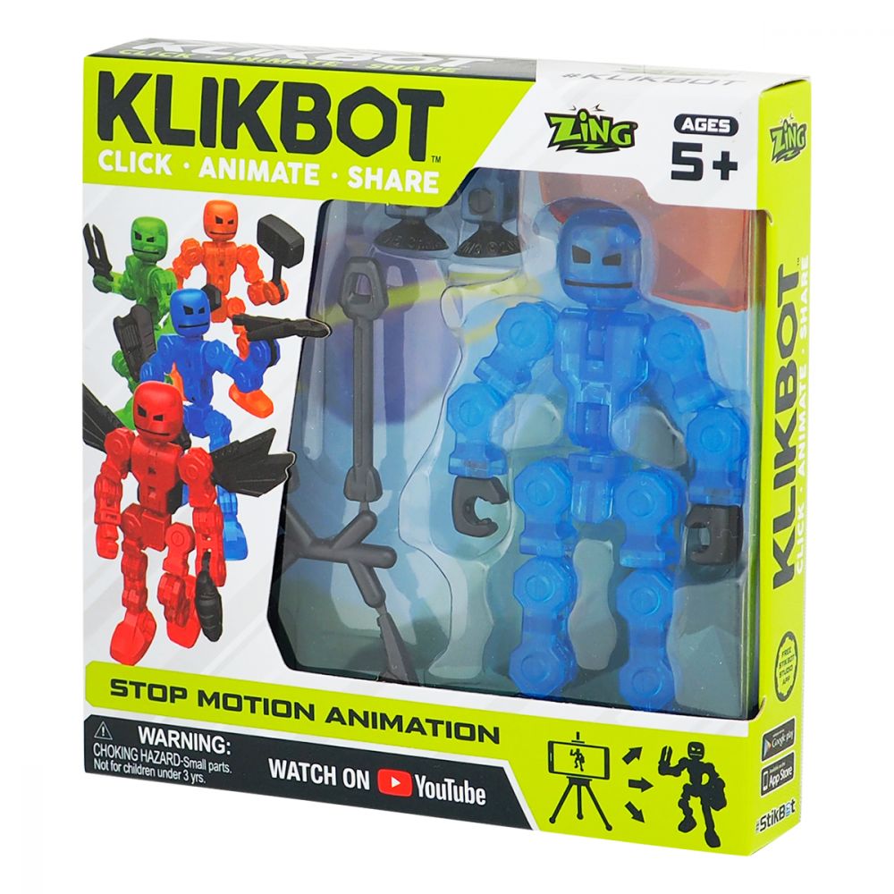 Figurina Robot articulat transformabil KlikBot, Blue
