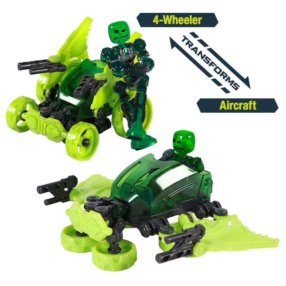 Set Figurina Robot articulat transformabil KlikBot Megabots Drifter, Green